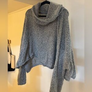 Free People Soft Gray Cowl Neck Sweater
